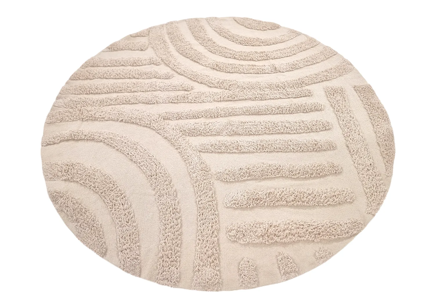 Runde Teppiche - Margo Natural Cotton Shaggy (beige)