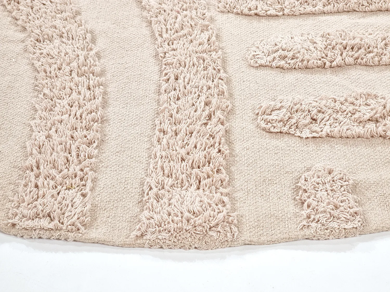 Runde Teppiche - Margo Natural Cotton Shaggy (beige)