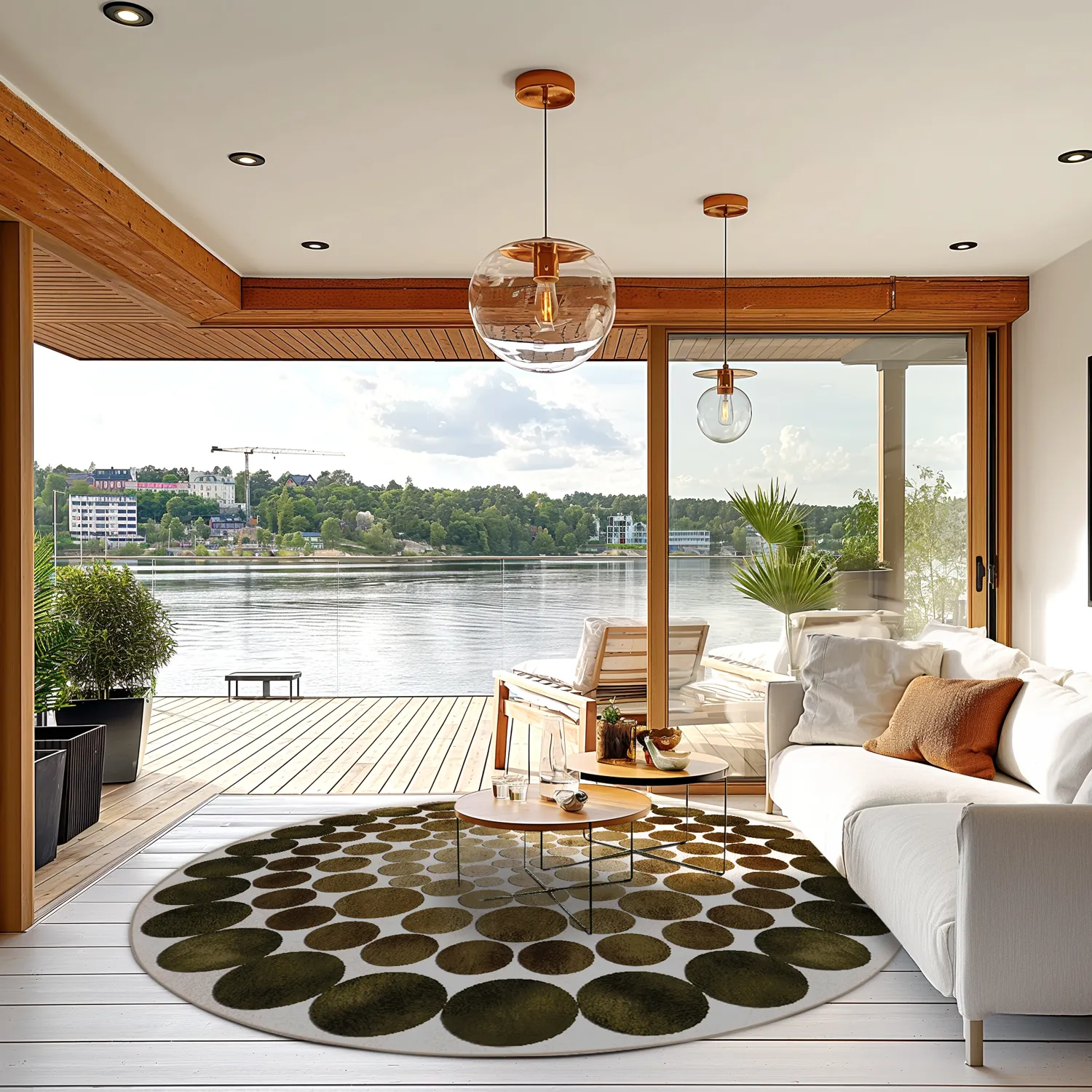 Rund Teppich - Marineo (braun/grün)