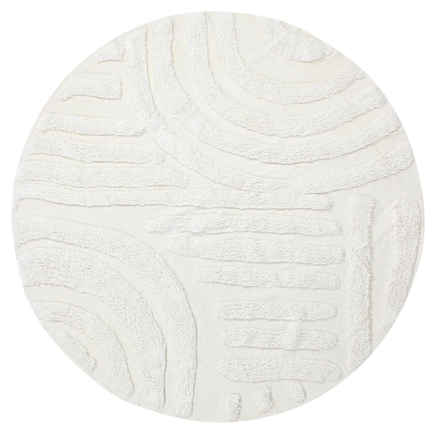 Runde Teppiche - Margo Natural Cotton Shaggy (offwhite)