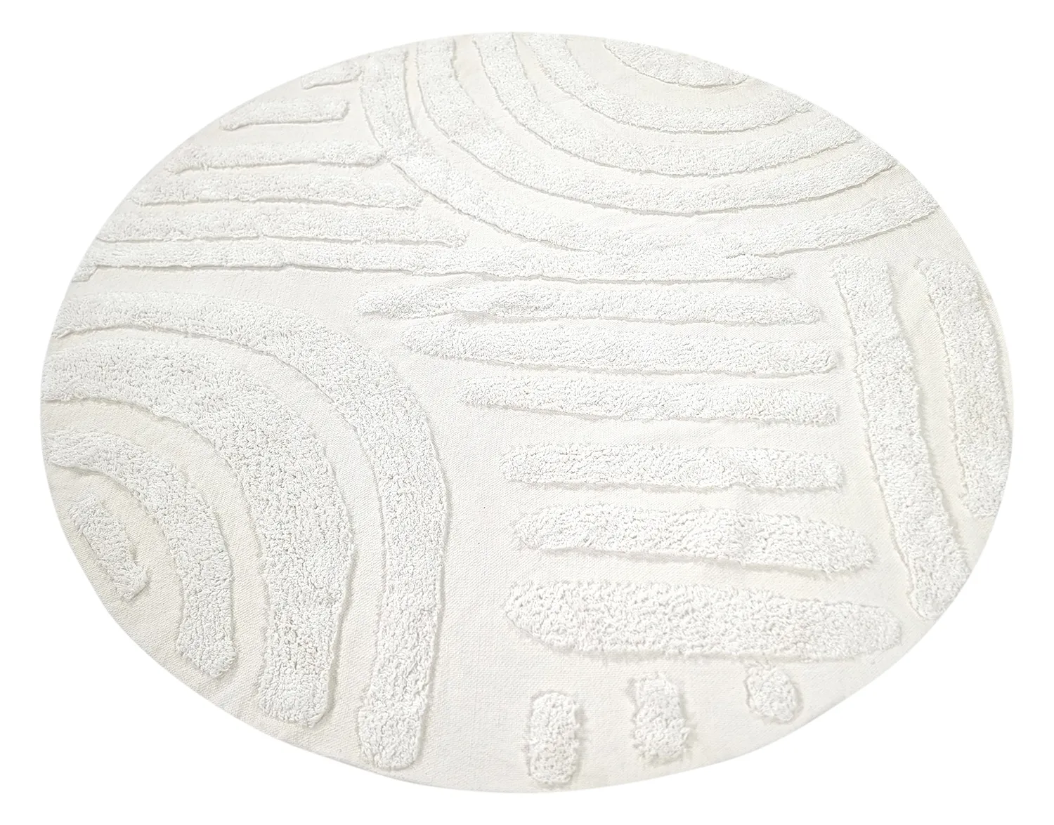 Runde Teppiche - Mavis Natural Cotton Shaggy (offwhite)