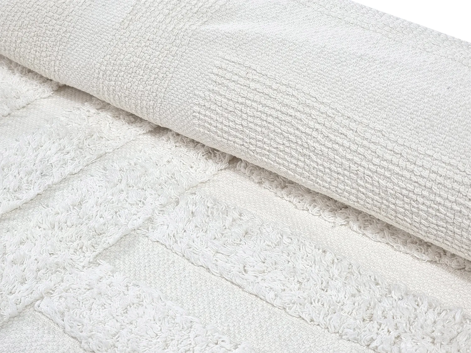 Runde Teppiche - Mavis Natural Cotton Shaggy (offwhite)