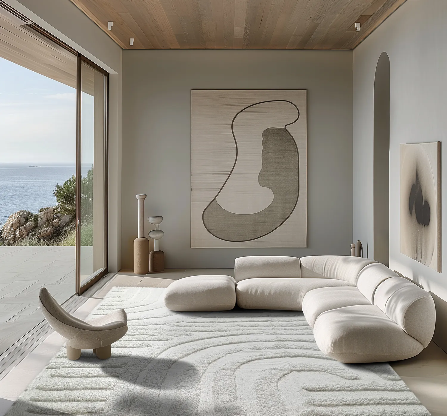 Tapis à poils longs - Mavis Natural Cotton Shaggy (blanc cassé)