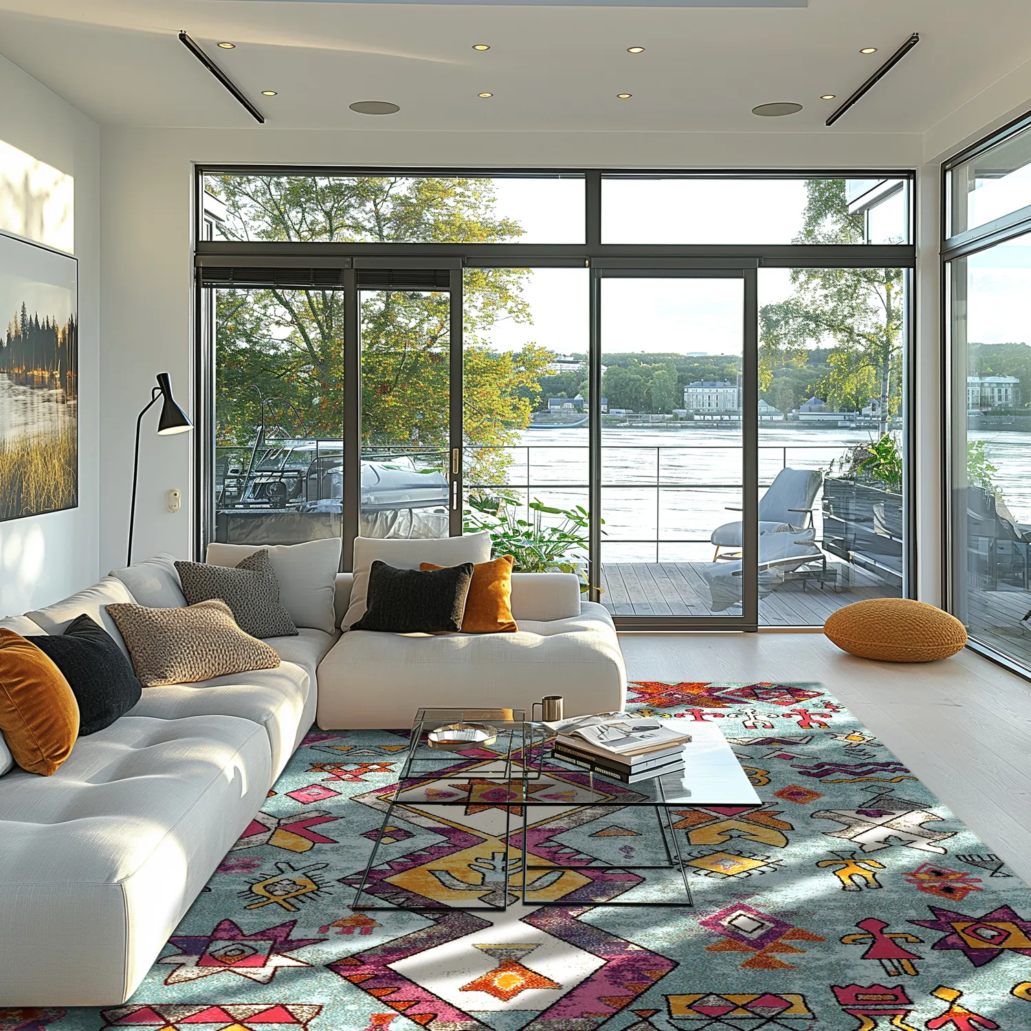 Wilton-Teppich - Misare (blau/bunt)