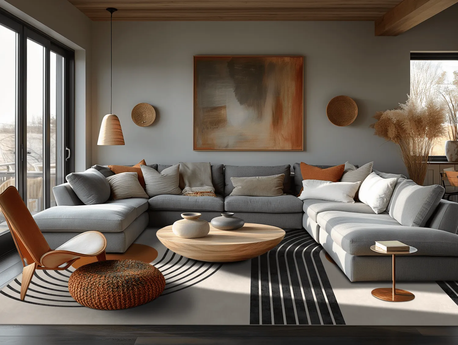 Wilton-Teppich - Moudania (beige/schwarz/orange)