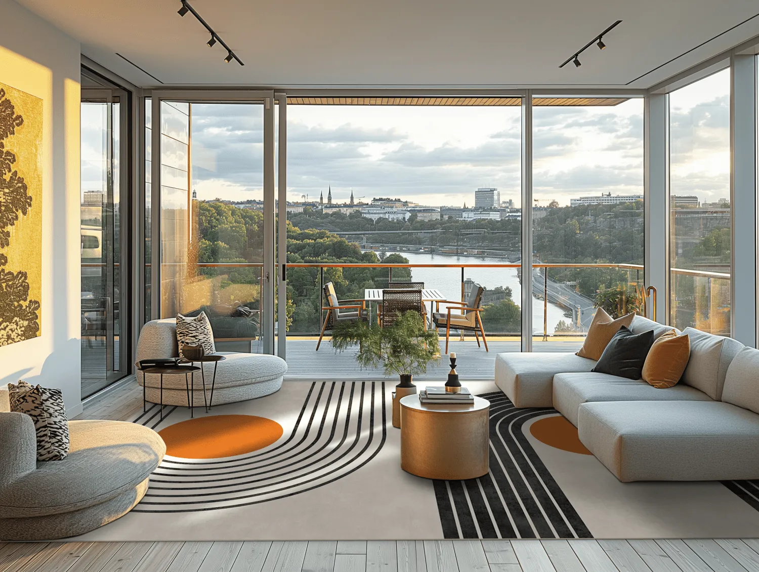 Wilton-Teppich - Moudania (beige/schwarz/orange)