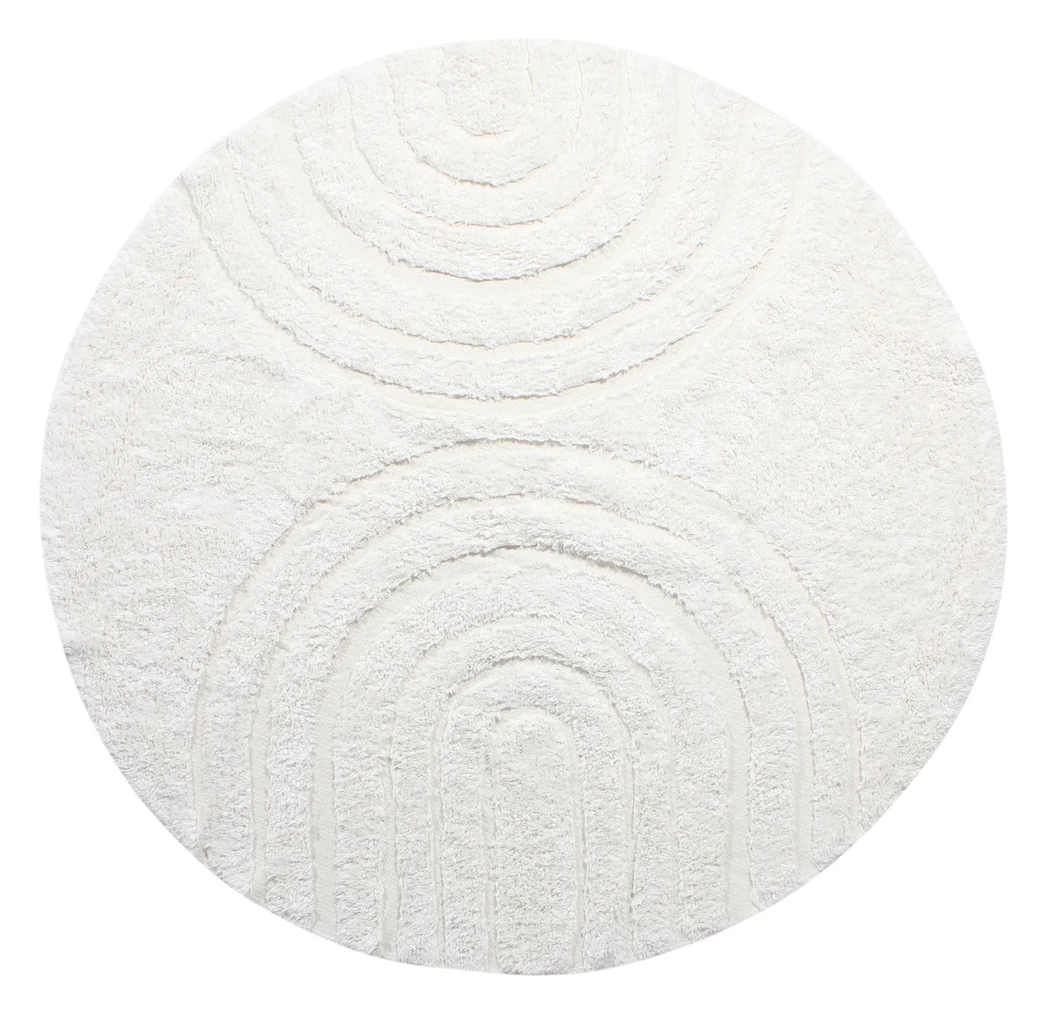 Runde Teppiche - Navarra Natural Cotton Shaggy (weiß)