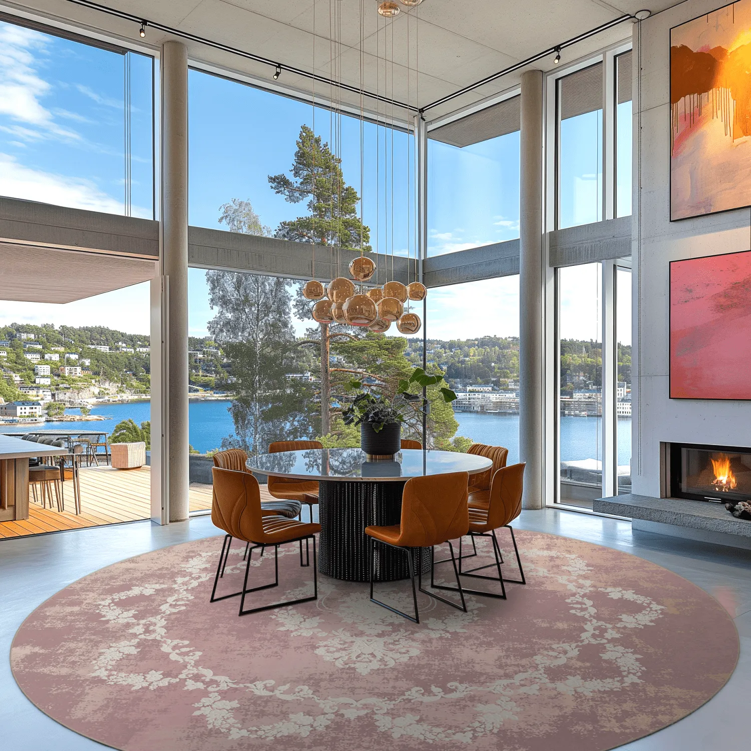 Rund Teppich - Nefta (rosa)