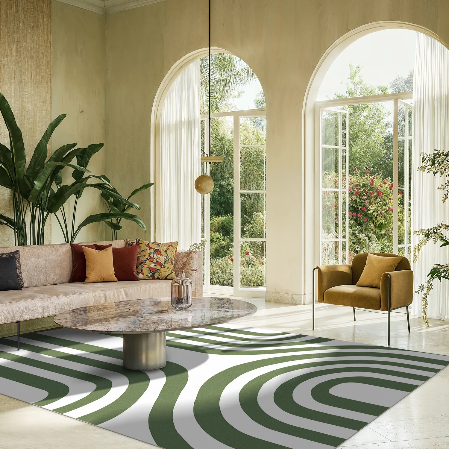 Wilton-Teppich - Obidos (grün/weiß)