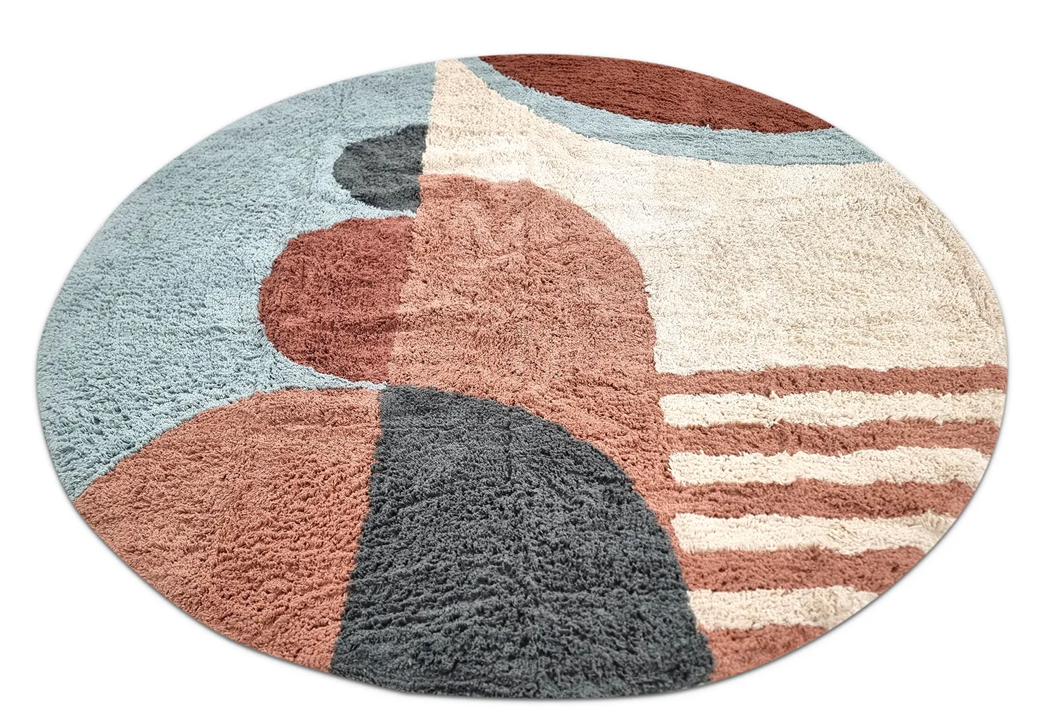 Runde Teppiche - Osmery Natural Cotton Shaggy (multi)