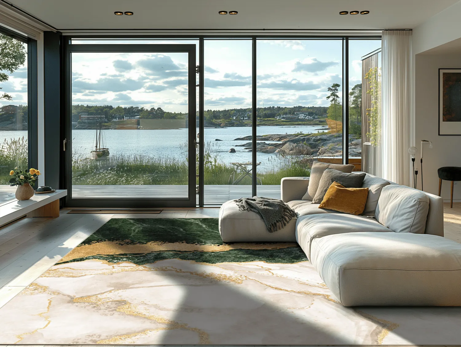 Wilton-Teppich - Padova (grün/weiß/gold)