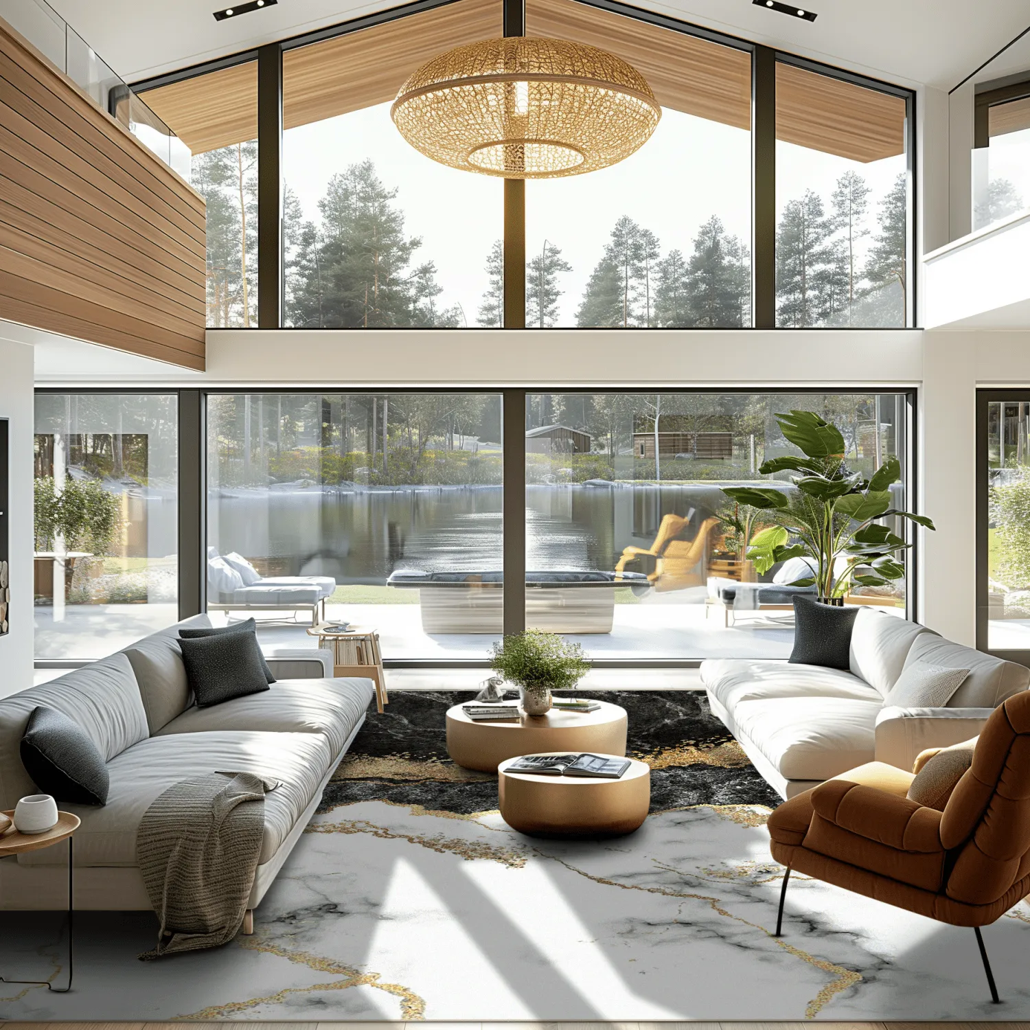 Wilton-Teppich - Padova (schwarz/weiß/gold)