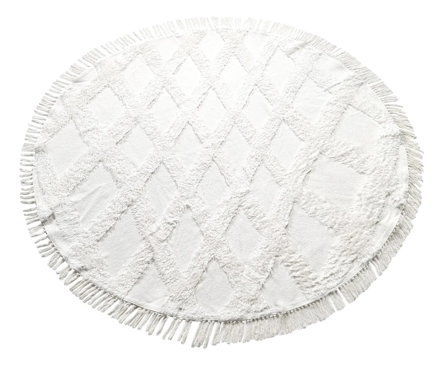 Runde Teppiche - Pamplona Natural Cotton Shaggy (offwhite)