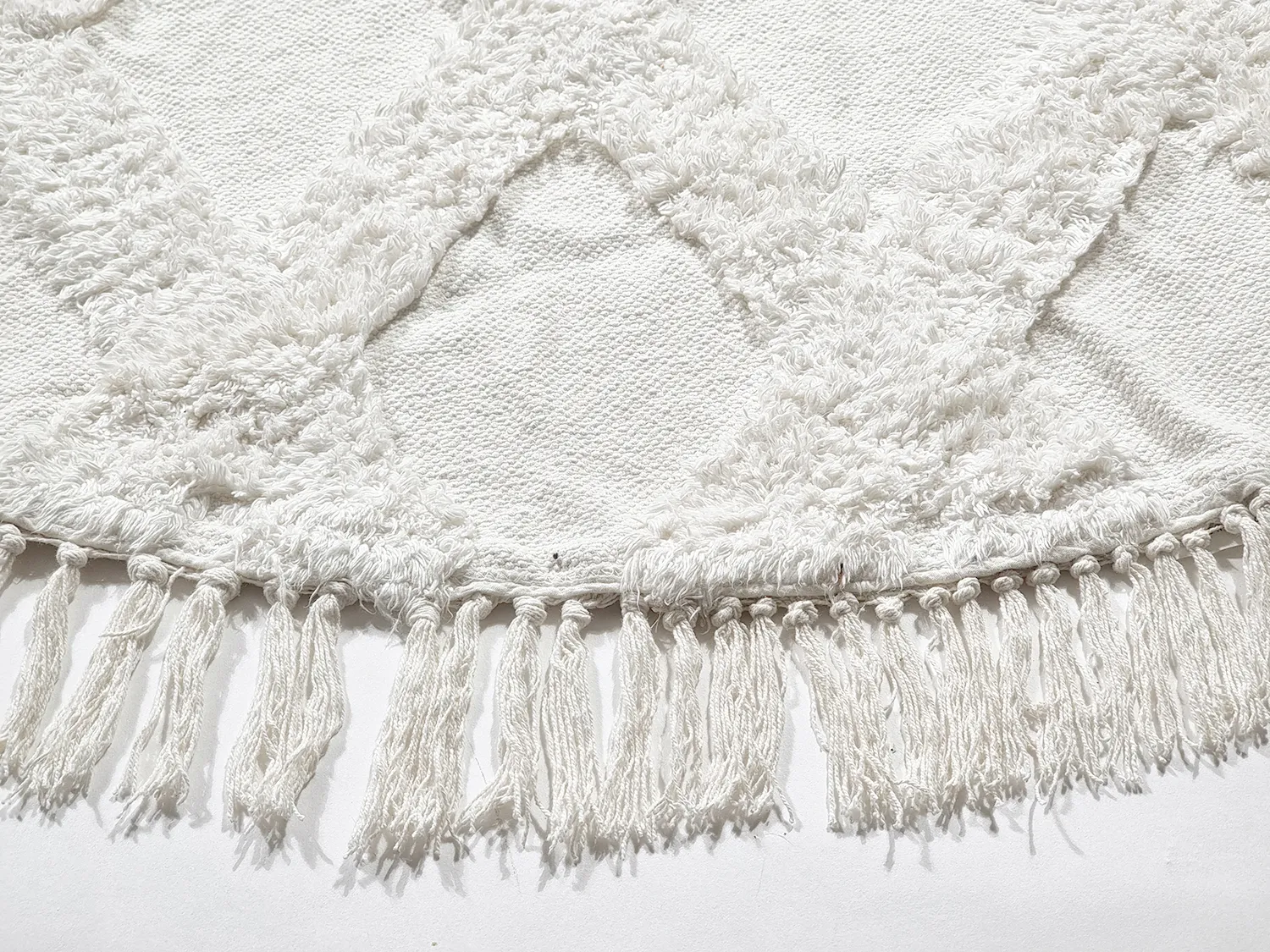 Runde Teppiche - Pamplona Natural Cotton Shaggy (offwhite)