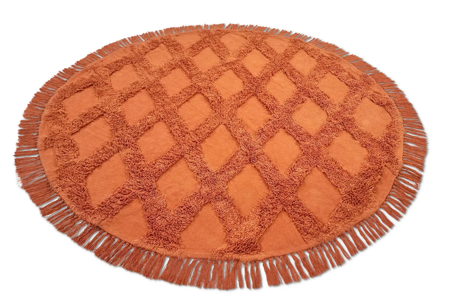 Runde Teppiche - Pamplona Natural Cotton Shaggy (terracotta)