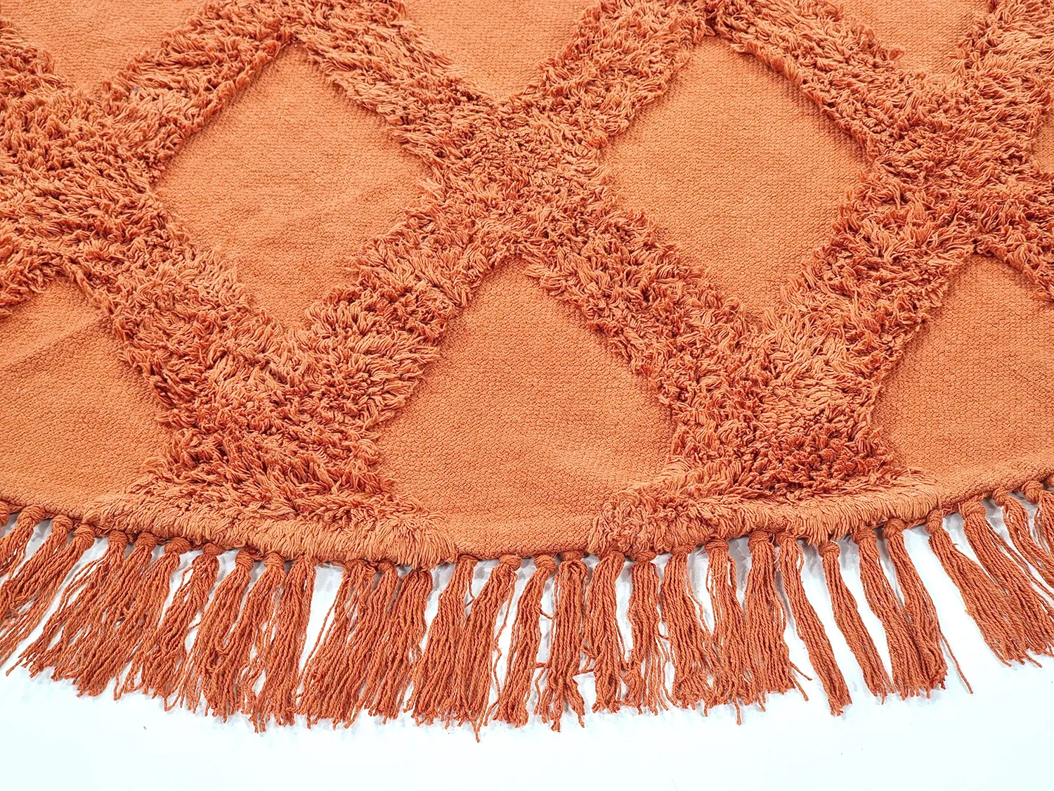 Runde Teppiche - Pamplona Natural Cotton Shaggy (terracotta)