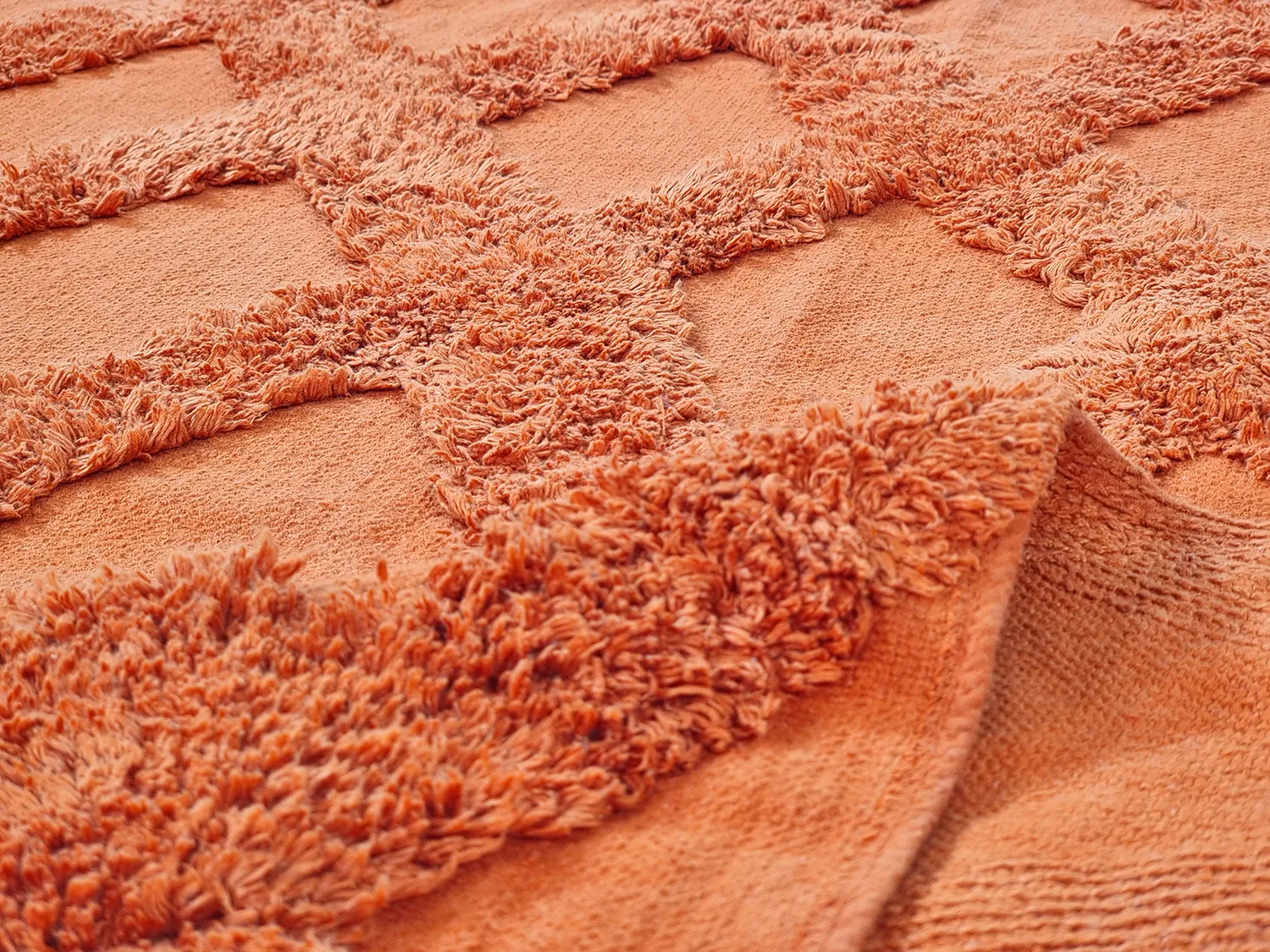 Runde Teppiche - Pamplona Natural Cotton Shaggy (terracotta)