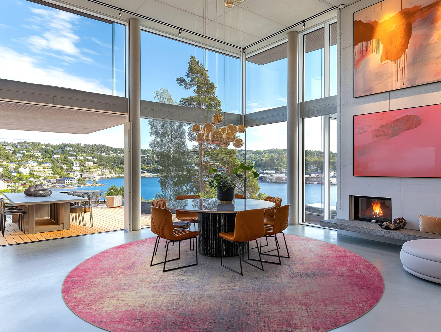 Tapis rond - Perugia (rose)