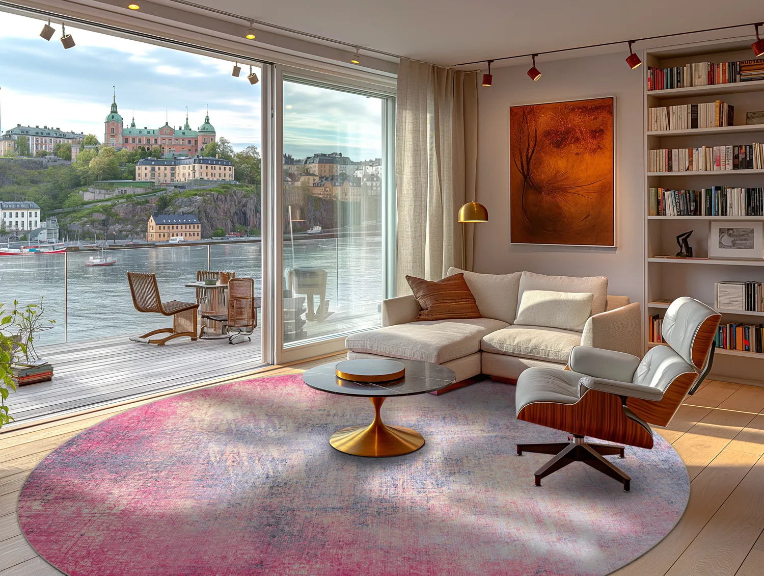 Tapis rond - Perugia (rose)