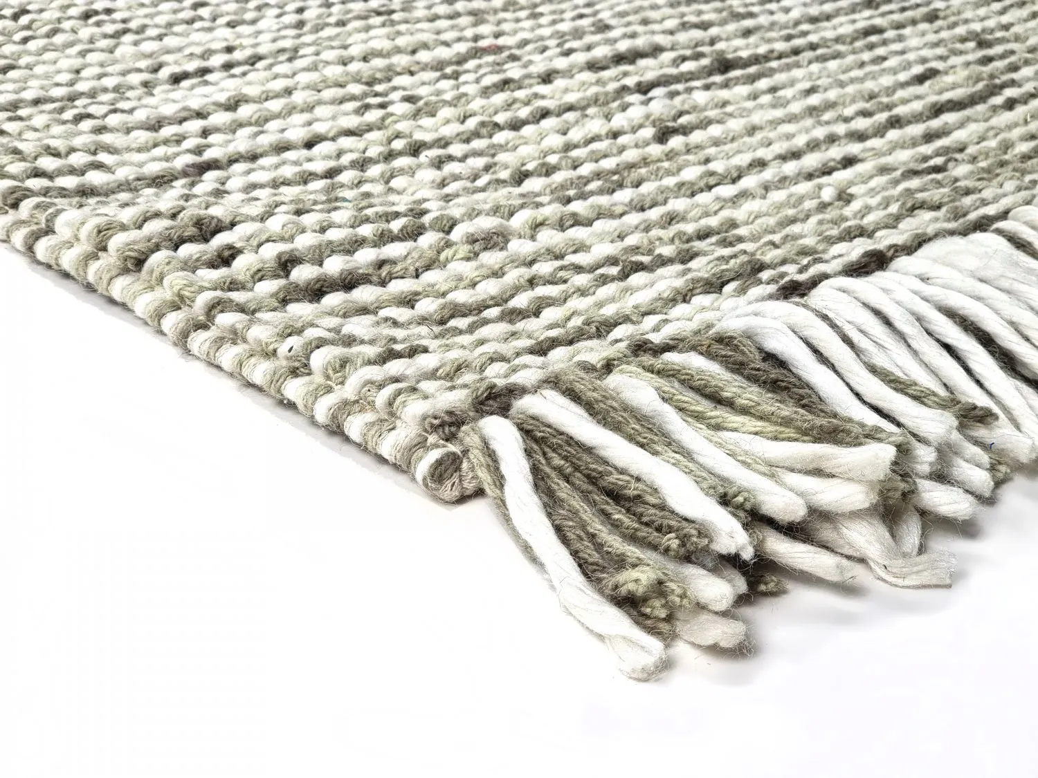 Wollteppich - Plockton (grau/weiß/grün)