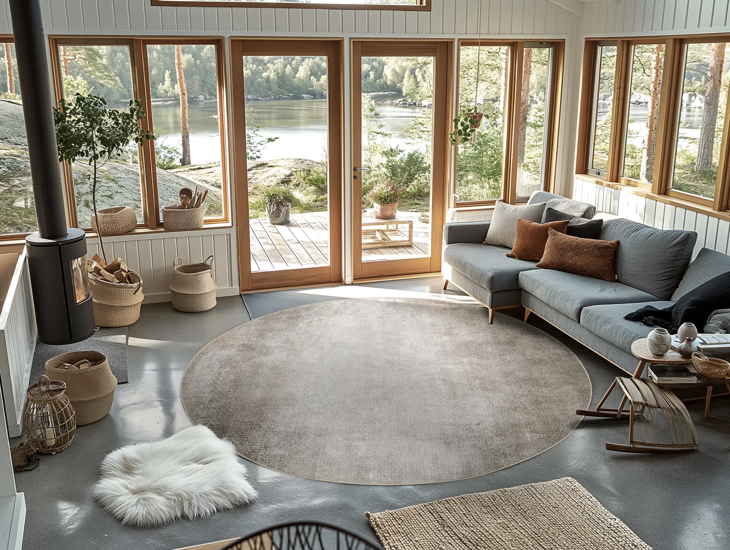 Rund Teppich - Riano (grau)