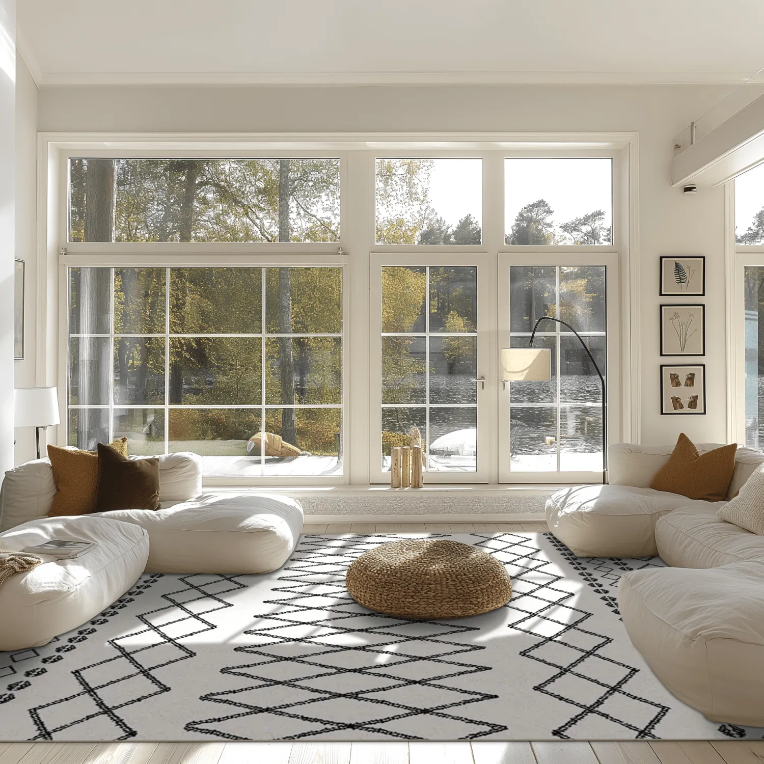 Wilton-Teppich - Safi (schwarz/weiß)