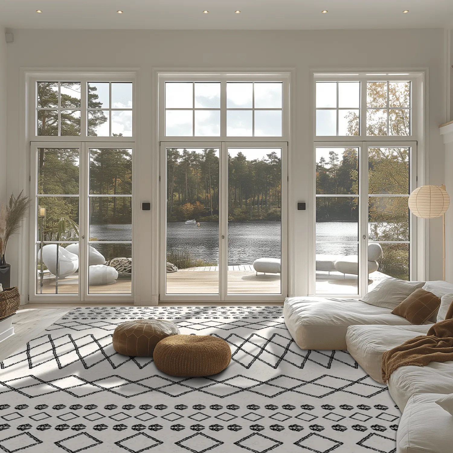 Wilton-Teppich - Safi (schwarz/weiß)