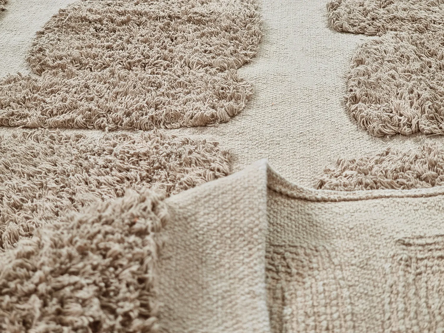 Hochflorteppiche - Salem Natural Cotton Shaggy (taupe)