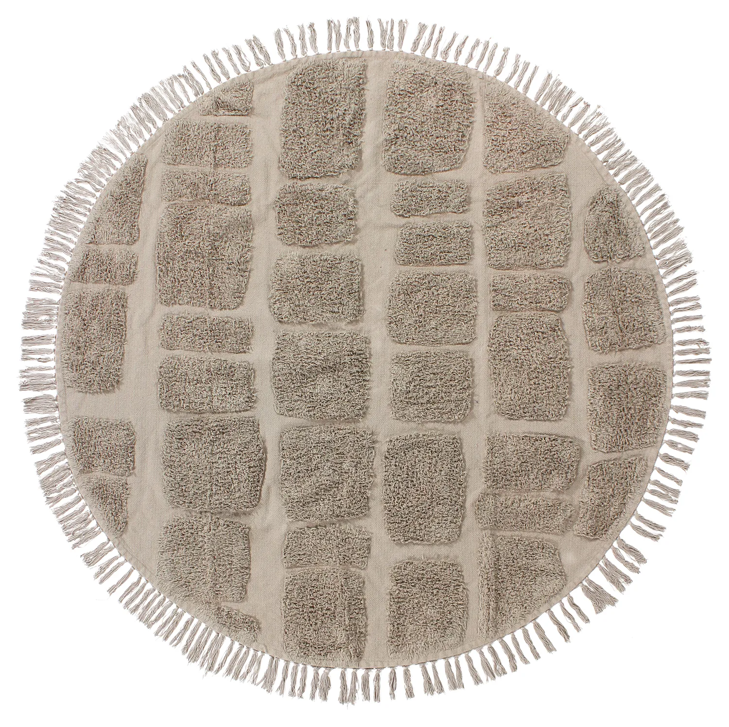 Runde Teppiche - Salem Natural Cotton Shaggy (taupe)