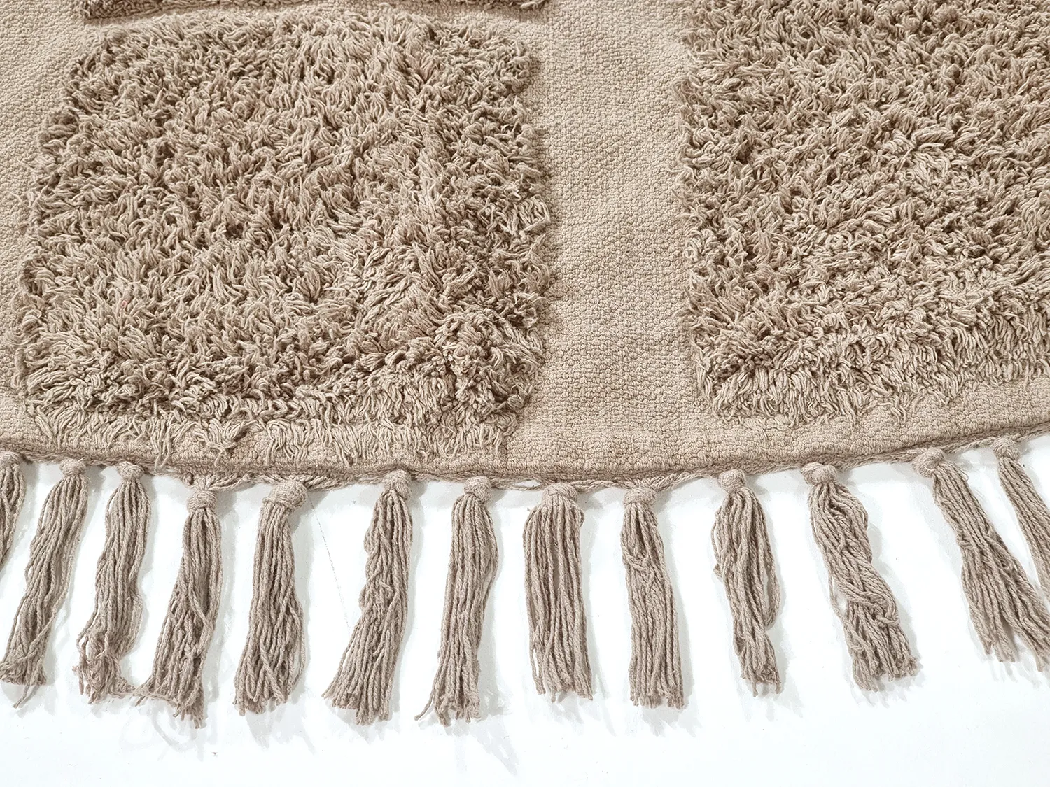 Runde Teppiche - Salem Natural Cotton Shaggy (taupe)