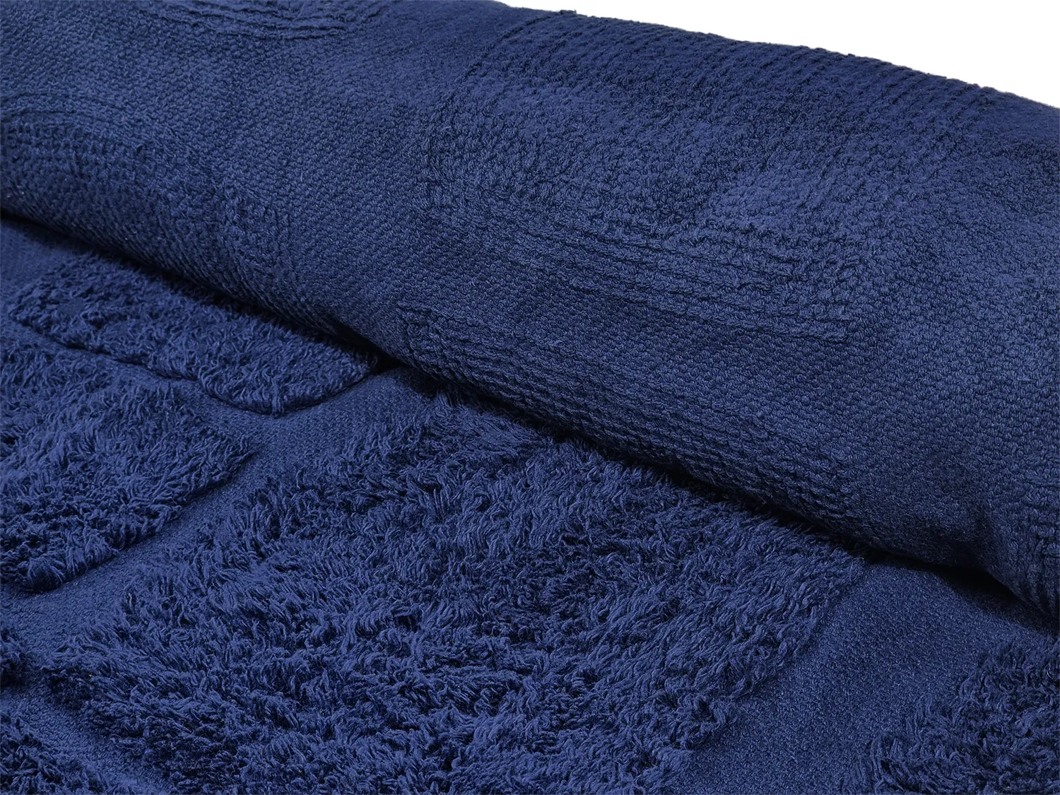 Tapis à poils longs - Salem Natural Cotton Shaggy (bleu foncé)