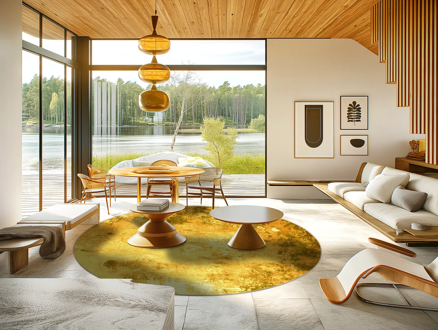 Rund Teppich - Salitto (gold)