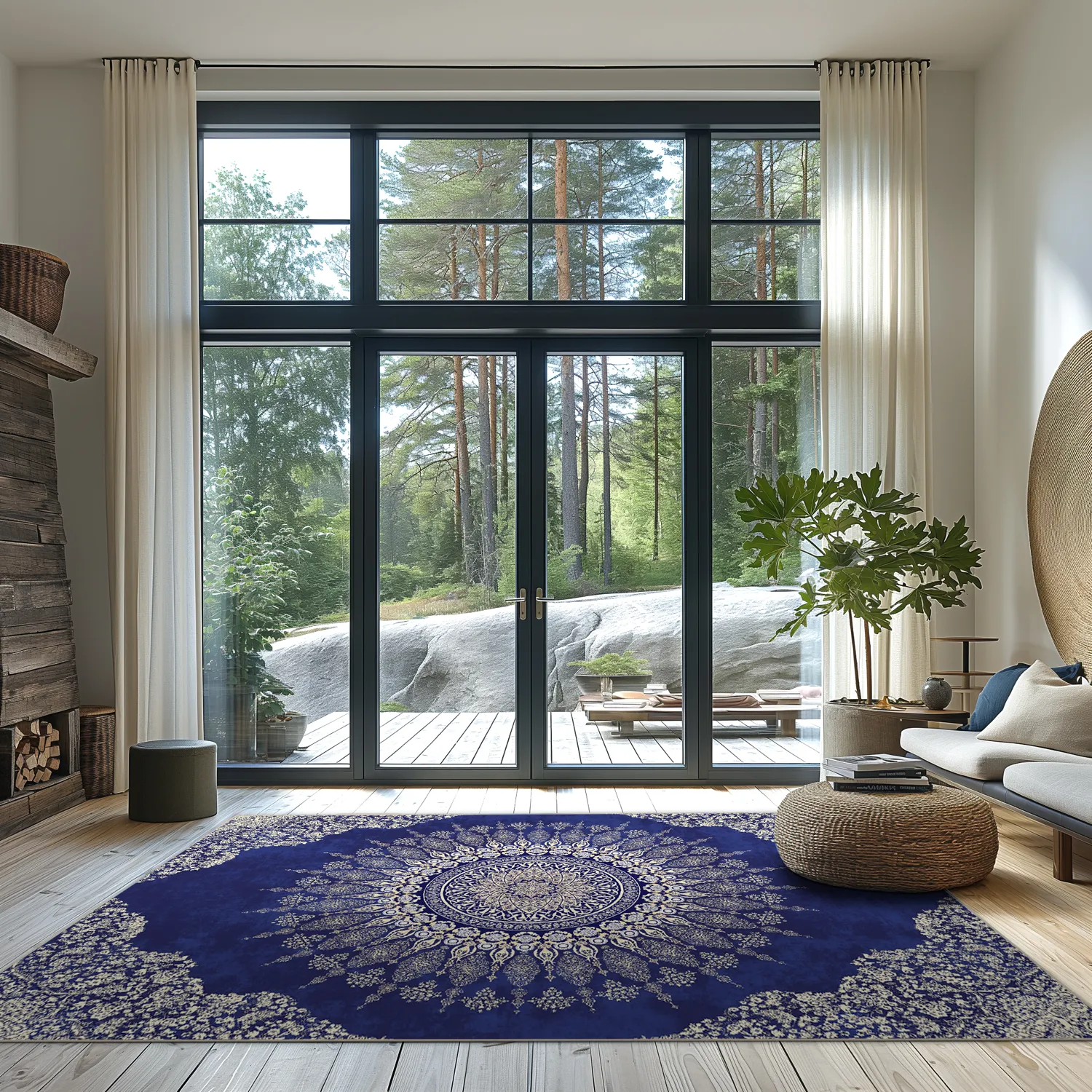 Tapis Wilton - Sandrigo (bleu/beige)