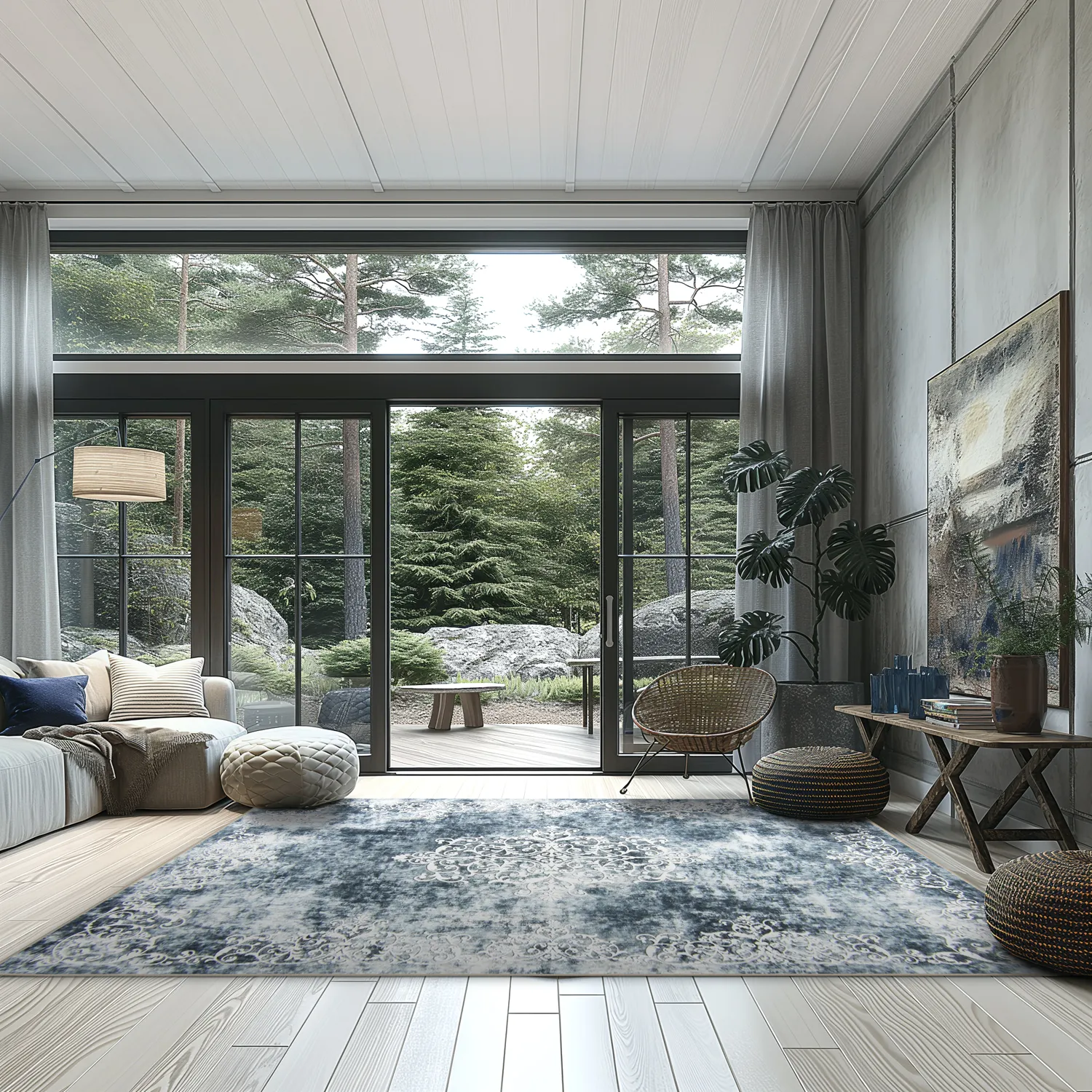 Wilton-Teppich - Santi (bläuliches grau/weiß)