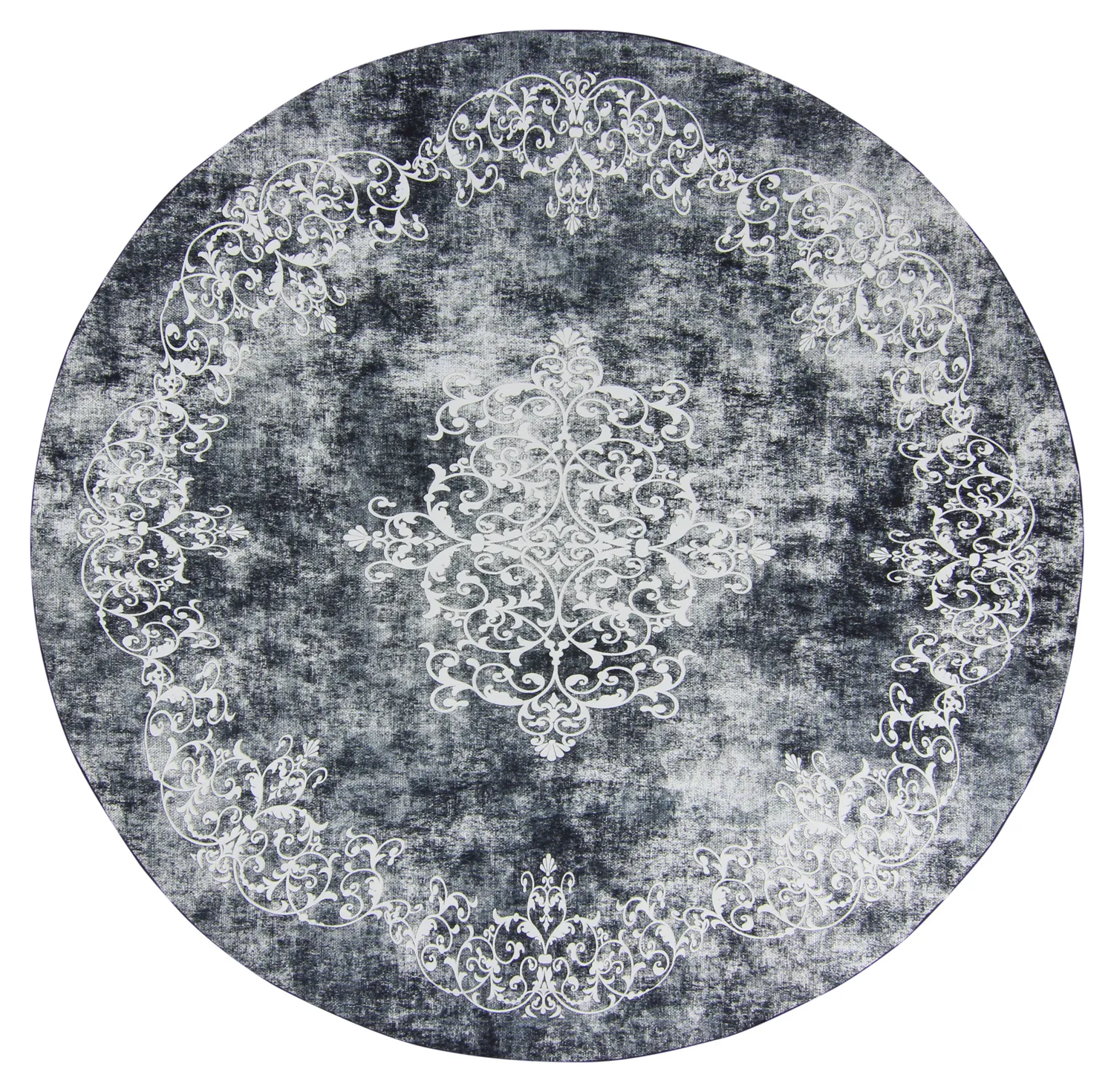 Rund Teppich - Santi (bläuliches grau/weiß)