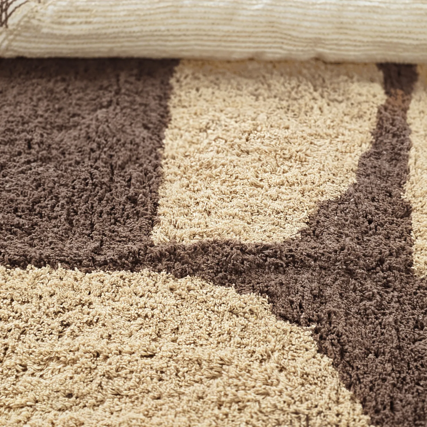 Rund Teppich - Siberia Natural Cotton Shaggy (beige/braun)