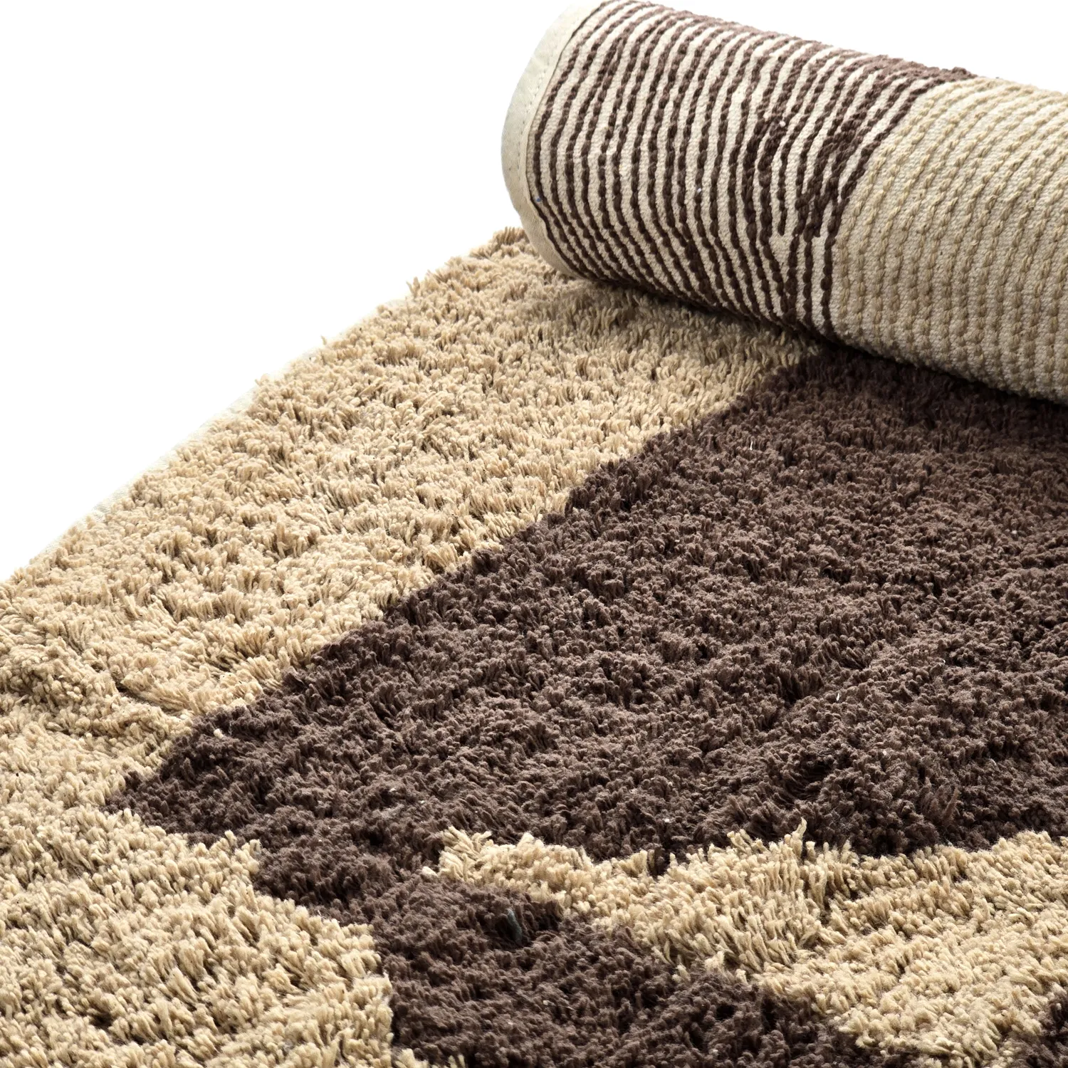 Rund Teppich - Siberia Natural Cotton Shaggy (beige/braun)