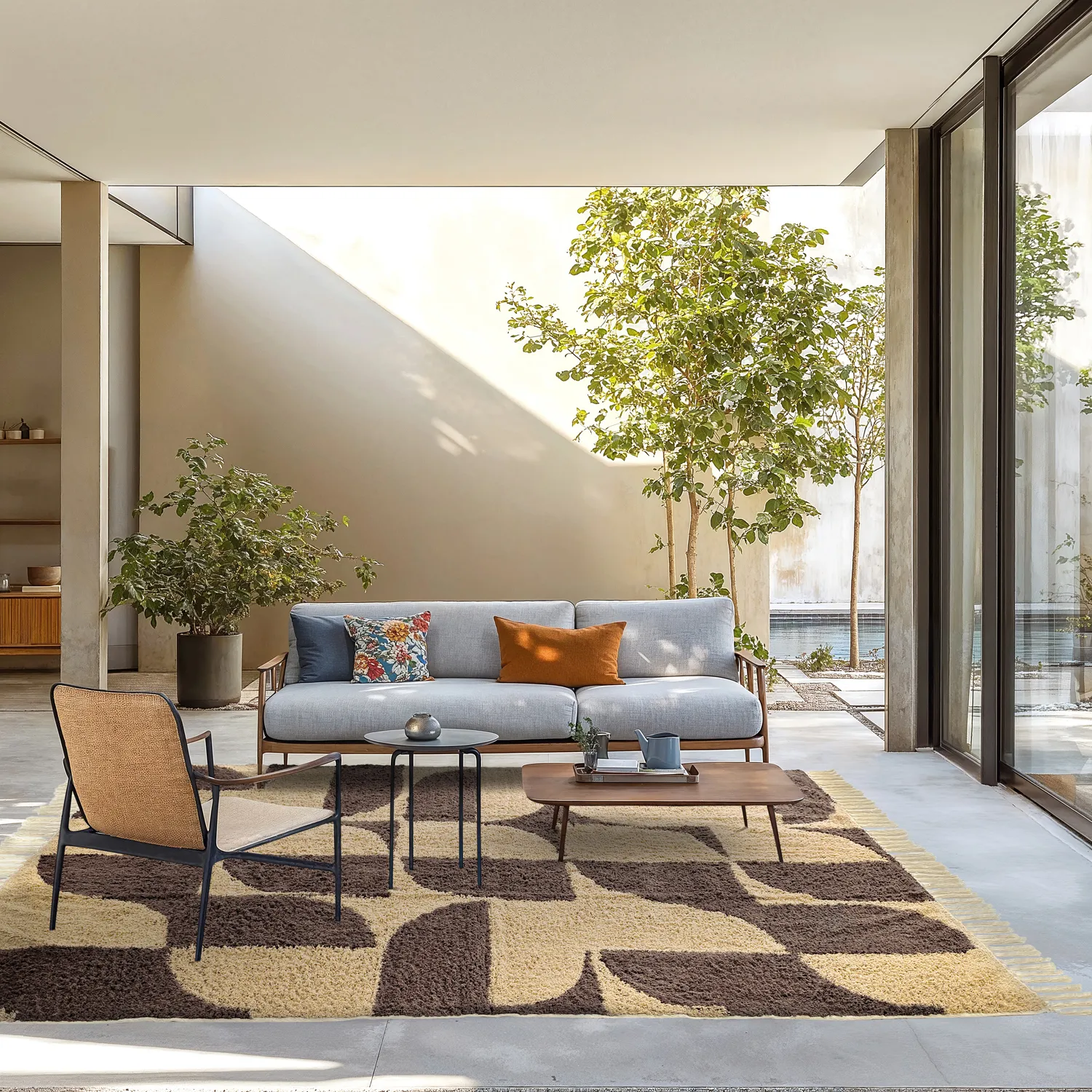 Hochflorteppiche - Siberia Natural Cotton Shaggy (beige/braun)