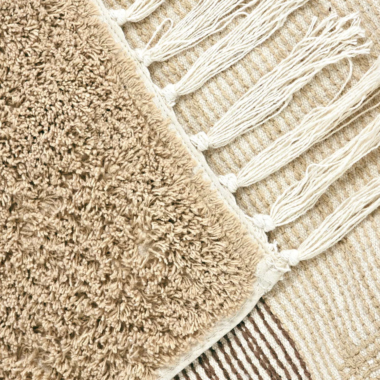 Hochflorteppiche - Siberia Natural Cotton Shaggy (beige/braun)