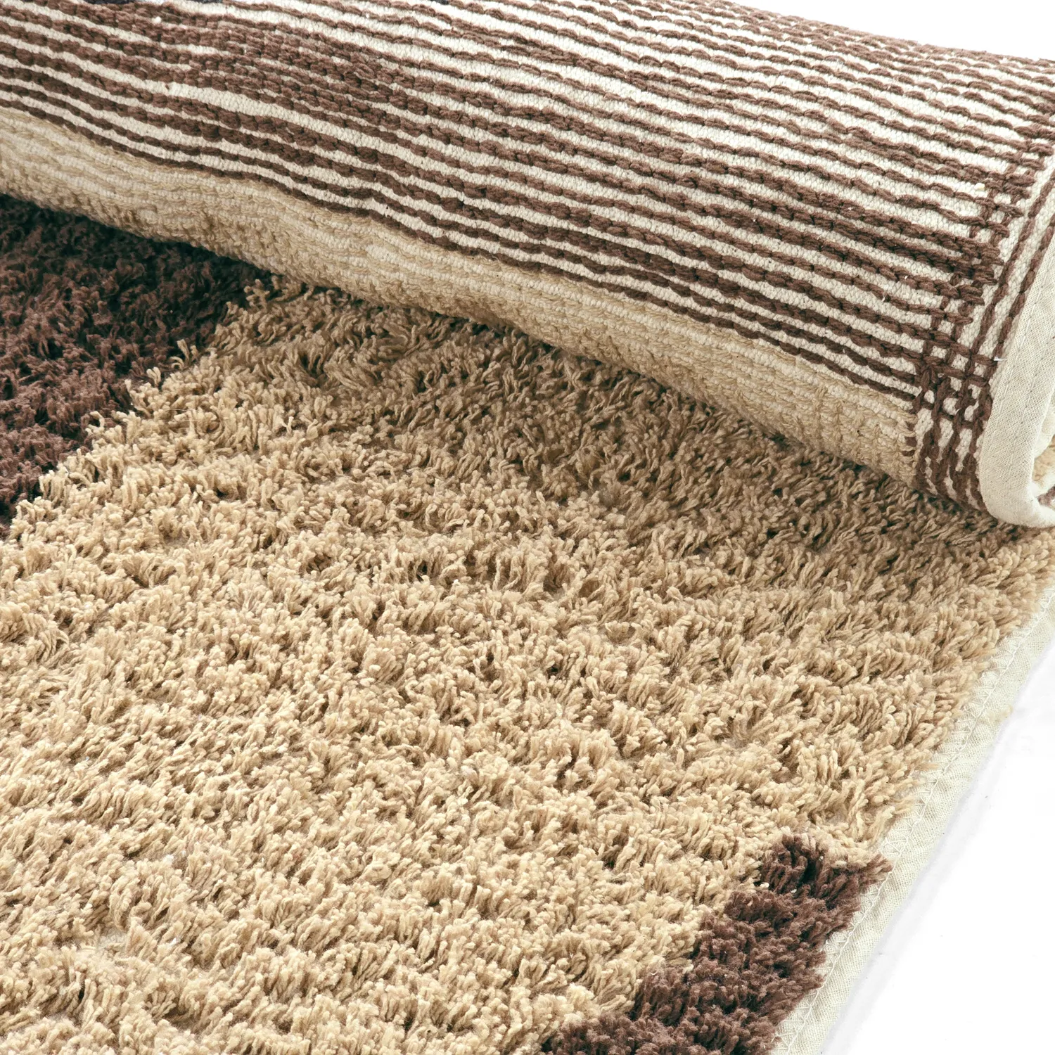 Hochflorteppiche - Siberia Natural Cotton Shaggy (beige/braun)