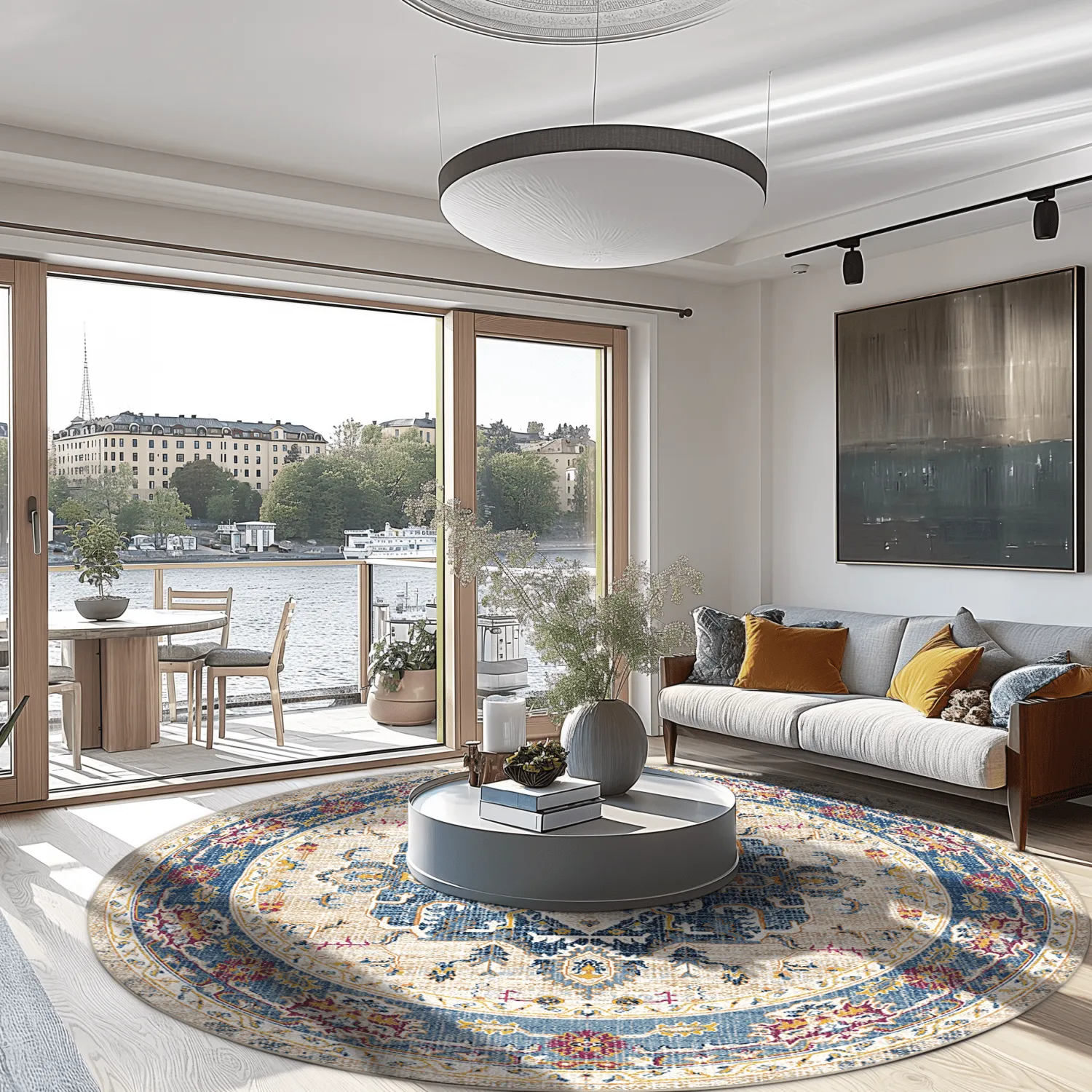 Rund Teppich - Siliana (blau)