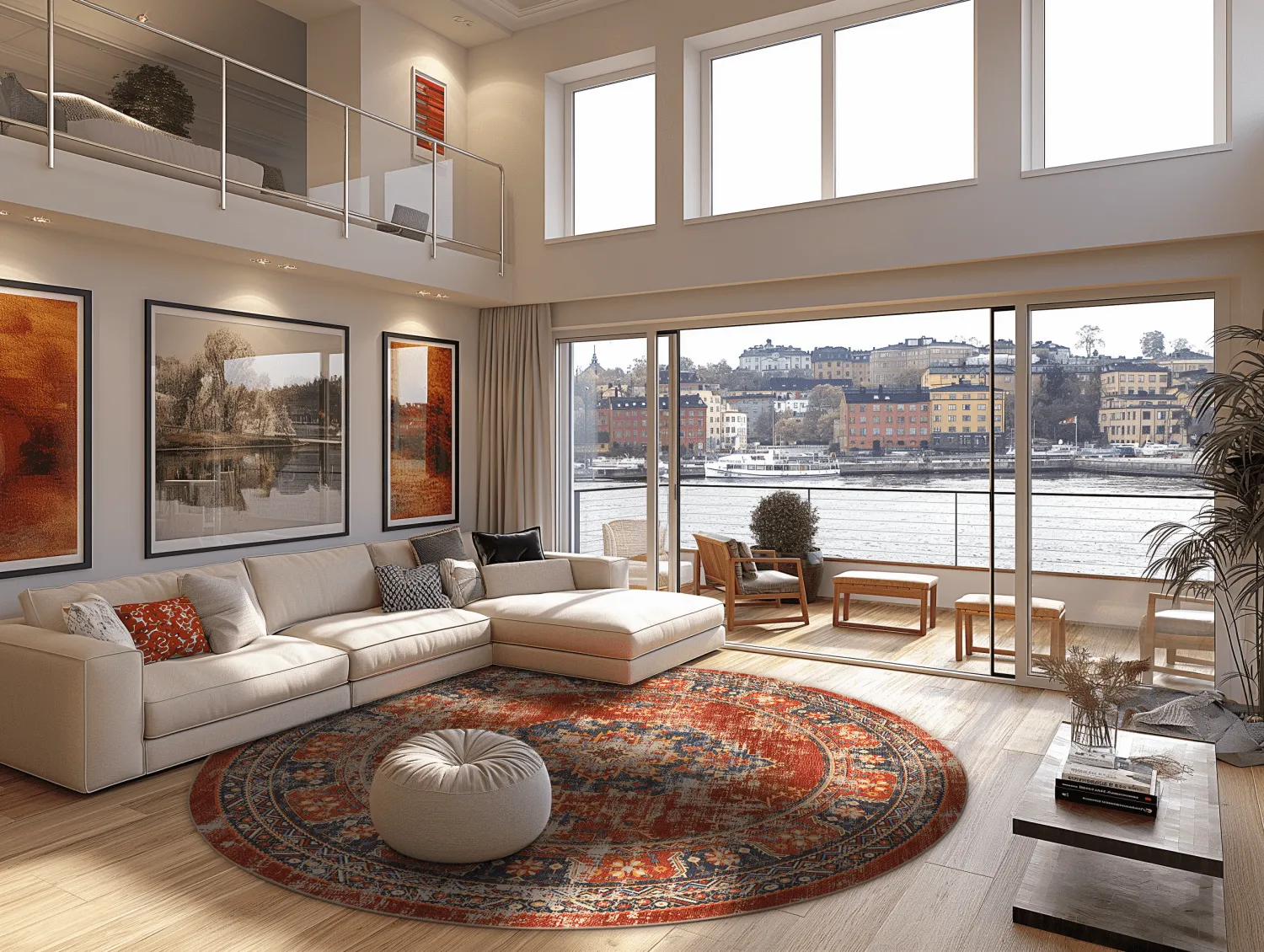 Rund Teppich - Soussi (rot/multi)