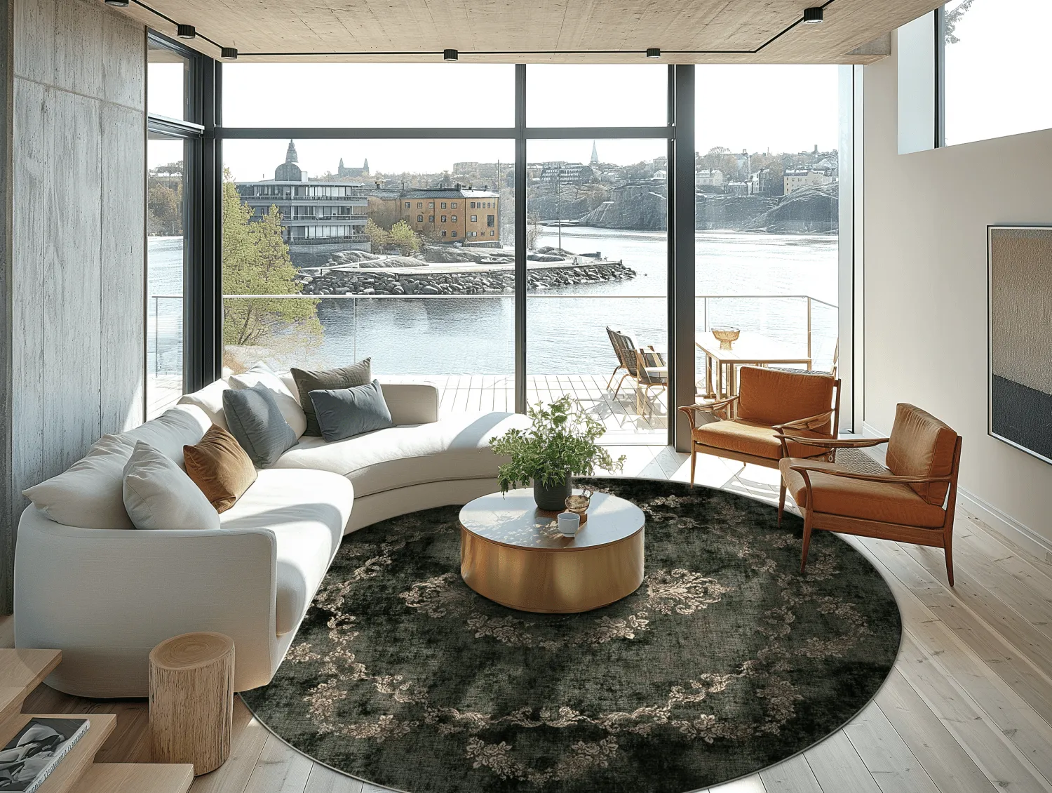 Rund Teppich - Taknis (dunkelgrün)