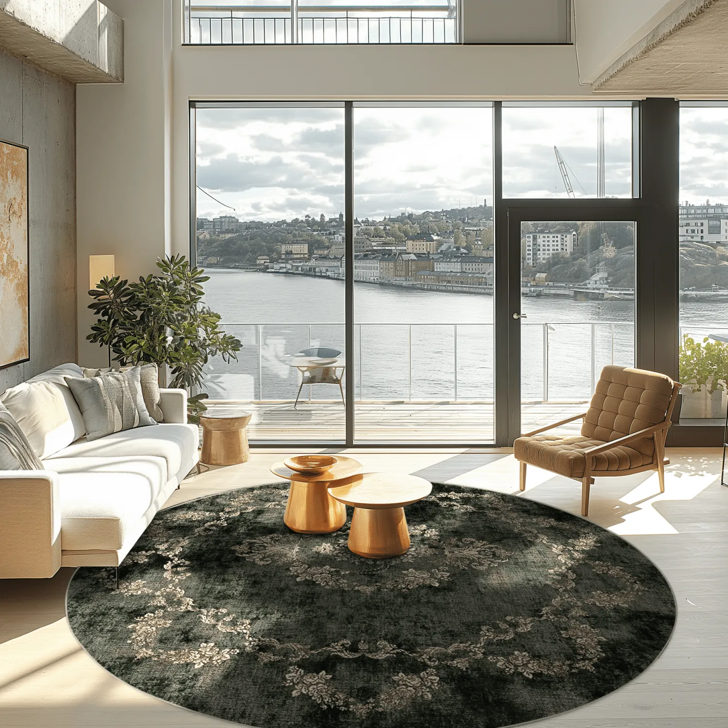 Rund Teppich - Taknis (dunkelgrün)