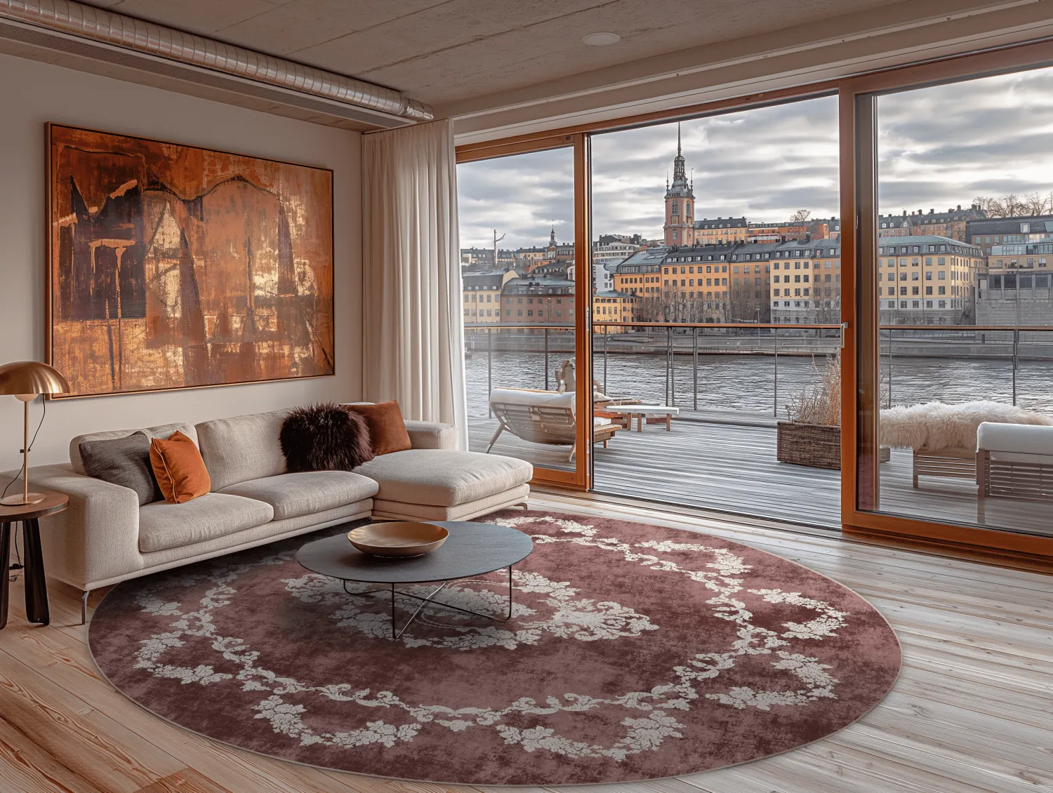 Rund Teppich - Taknis (rot)