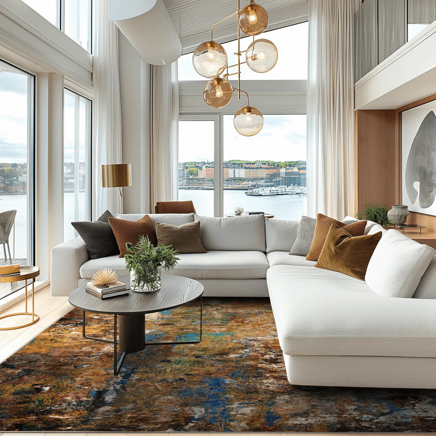 Wilton-Teppich - Trepito (braun/blau/multi)