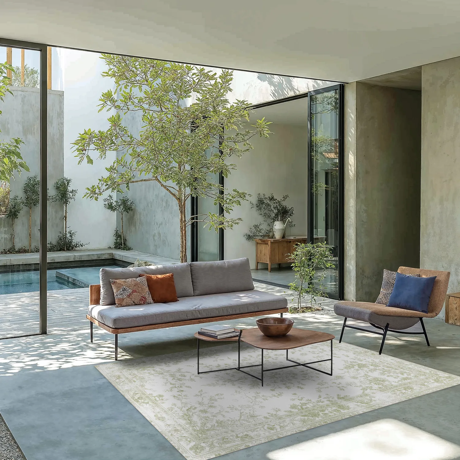 Wilton-Teppich - Tulum (hellgrün/weiß)