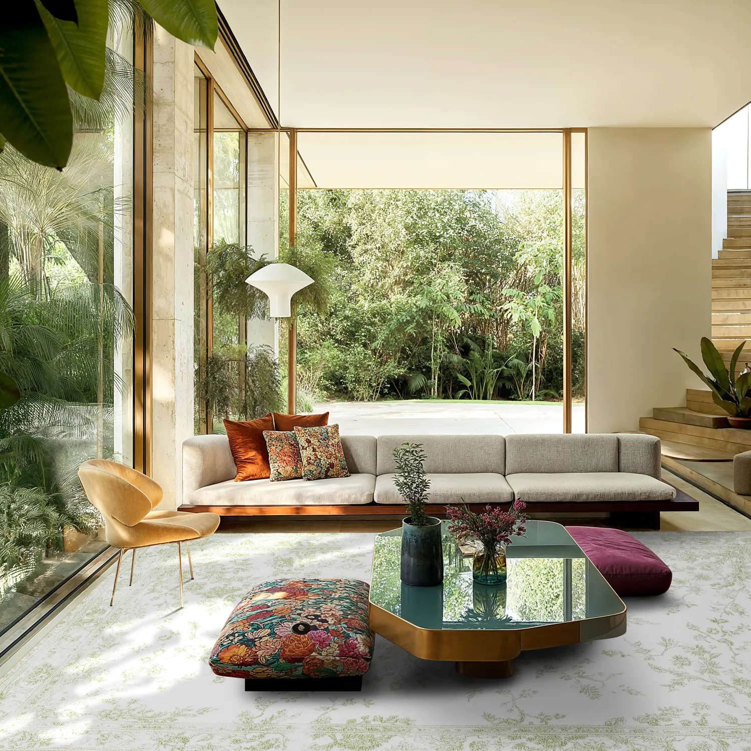 Wilton-Teppich - Tulum (hellgrün/weiß)