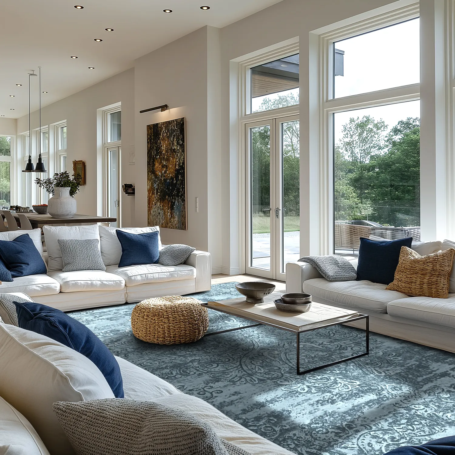 Tapis Wilton - Valenza (bleu)