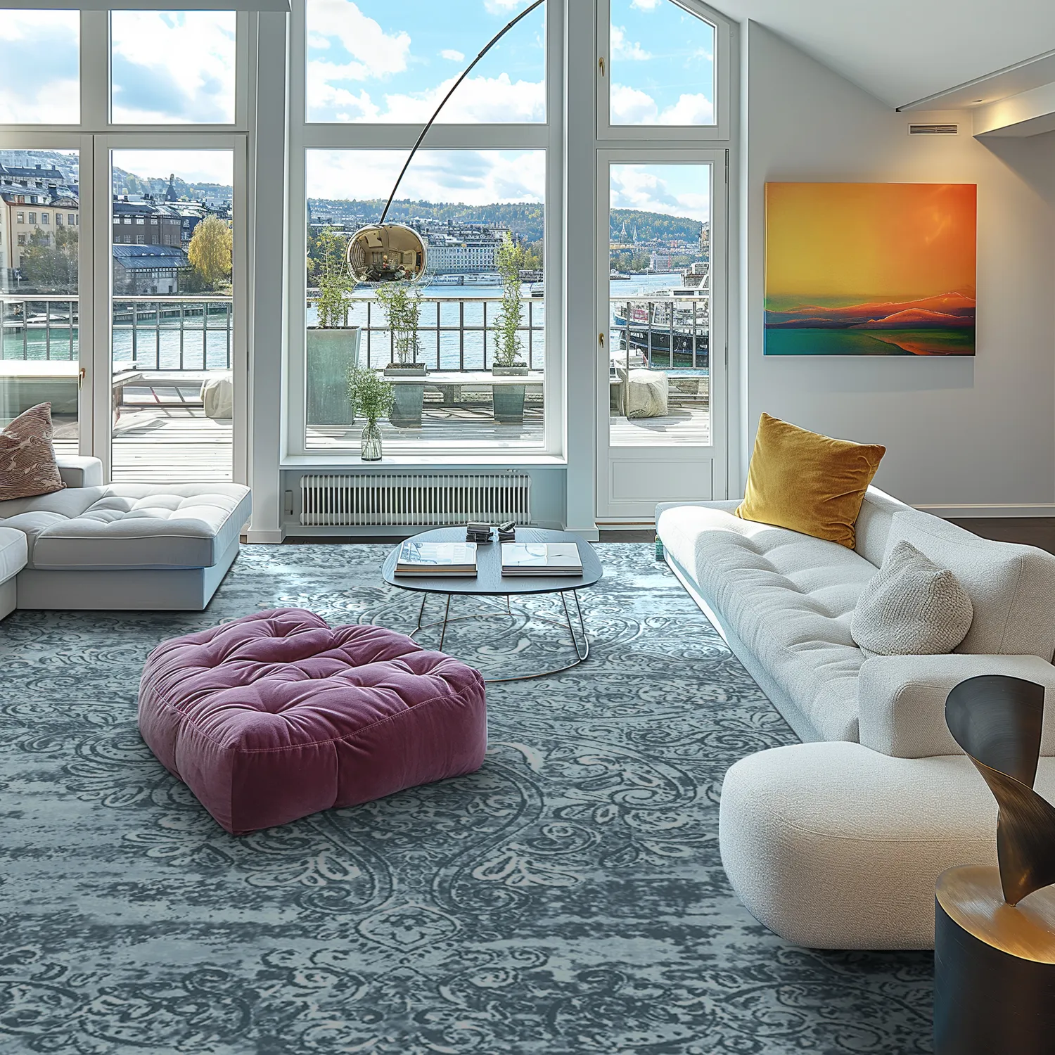 Tapis Wilton - Valenza (bleu)